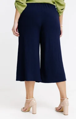 Toscane Boutique Jupes|Jupe culotte 4 boutons ancre ton sur ton MARINE