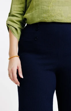 Toscane Boutique Jupes|Jupe culotte 4 boutons ancre ton sur ton MARINE