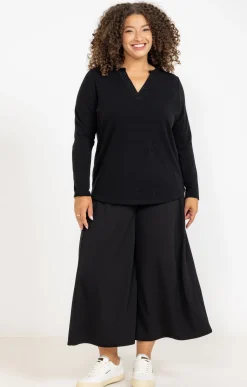 Toscane Boutique Jupes|Jupe culotte avec boutons NOIR
