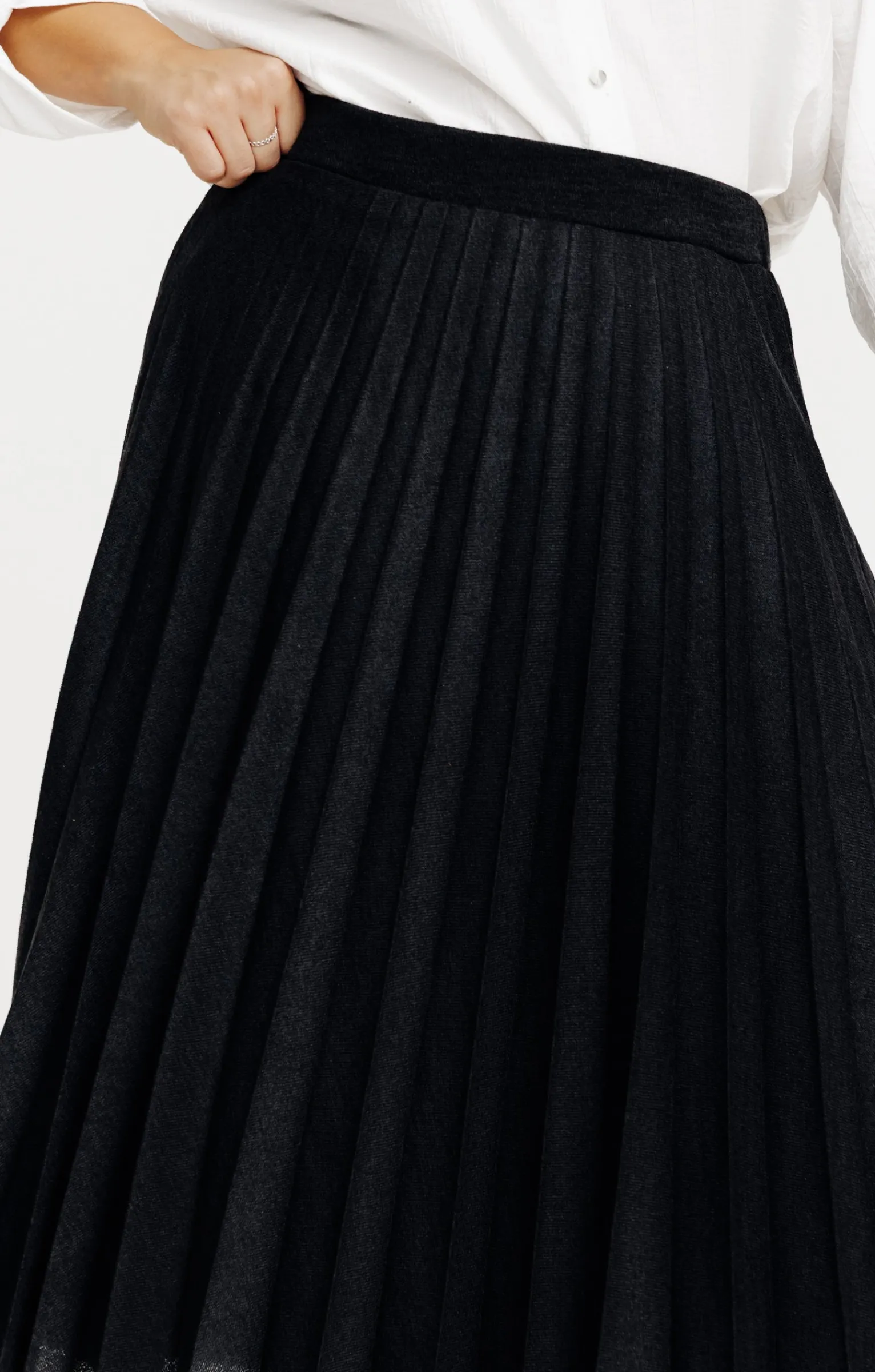 Toscane Boutique Jupes|Jupe en maille unie plissée NOIR