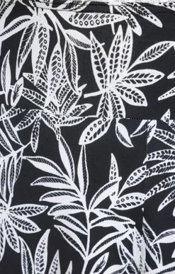 Toscane Boutique Jupes|Jupe longue en maille imprimé palmier NOIR