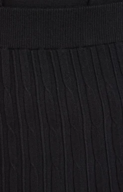 Toscane Boutique Jupes|Jupe maille chaude mini torsades NOIR
