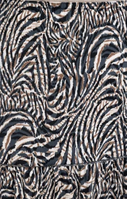 Toscane Boutique Jupes|Jupe maille volants imprimé peau de bête HAVANE