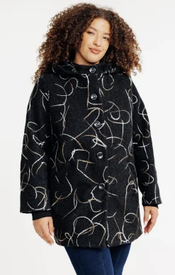 Toscane Boutique Manteaux|Manteau à capuche NOIR