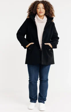 Toscane Boutique Manteaux|Manteau avec capuche NOIR