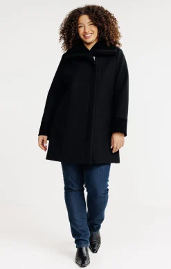 Toscane Boutique Manteaux|Manteau avec flockage léopard NOIR