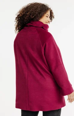 Toscane Boutique Manteaux|Manteau col boule BORDEAUX