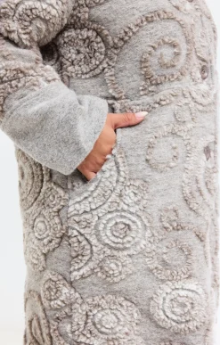 Toscane Boutique Manteaux|Manteau en lainage fantaisie TAUPE