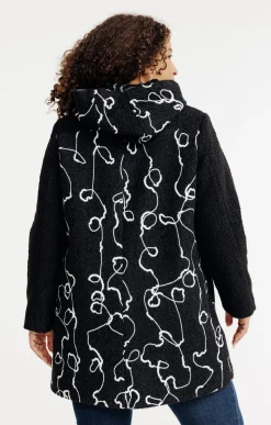 Toscane Boutique Manteaux|Manteau fantaisie en bouclette NOIR