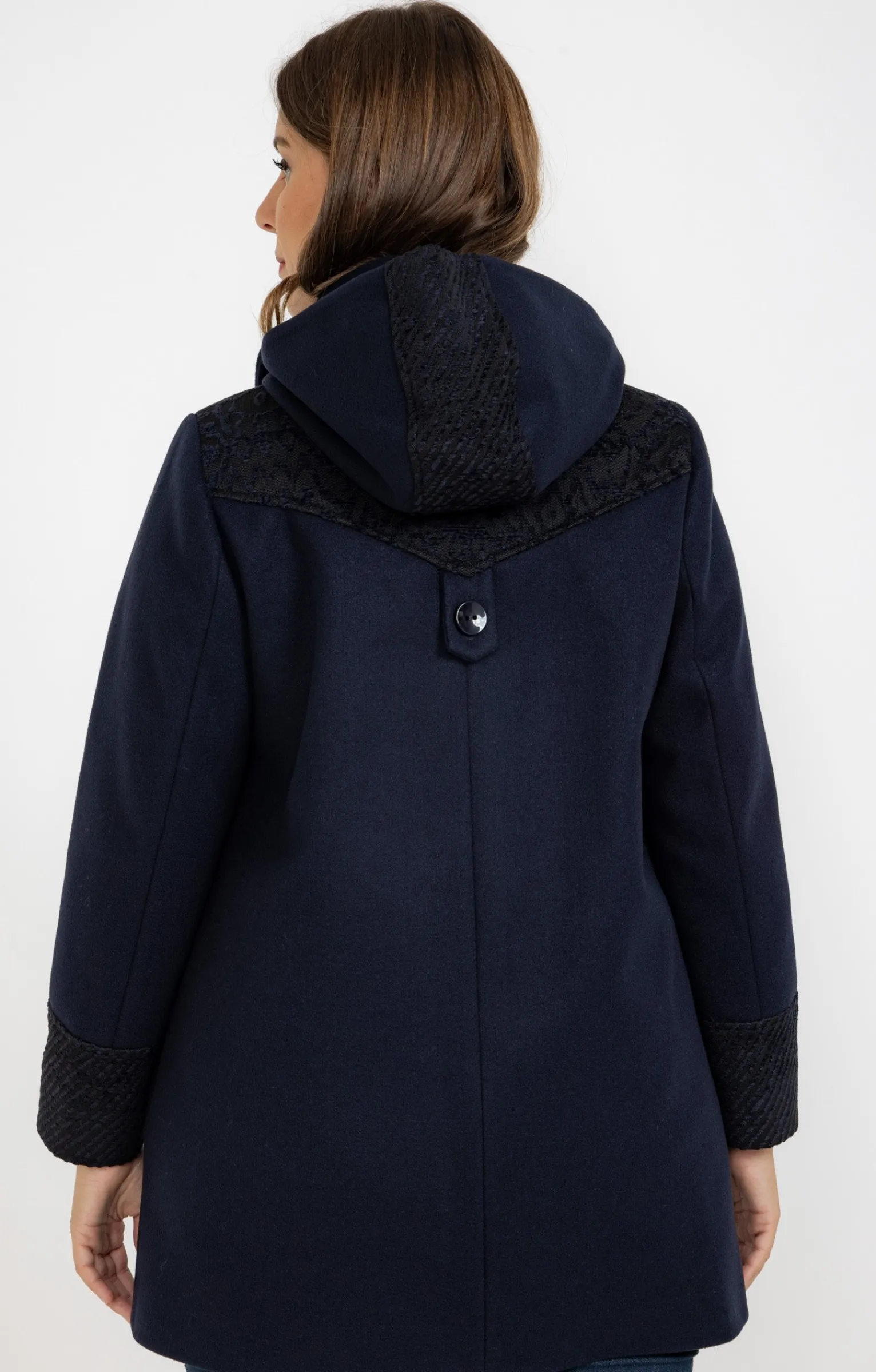 Toscane Boutique Manteaux|Manteau pacth avec capuche MARINE