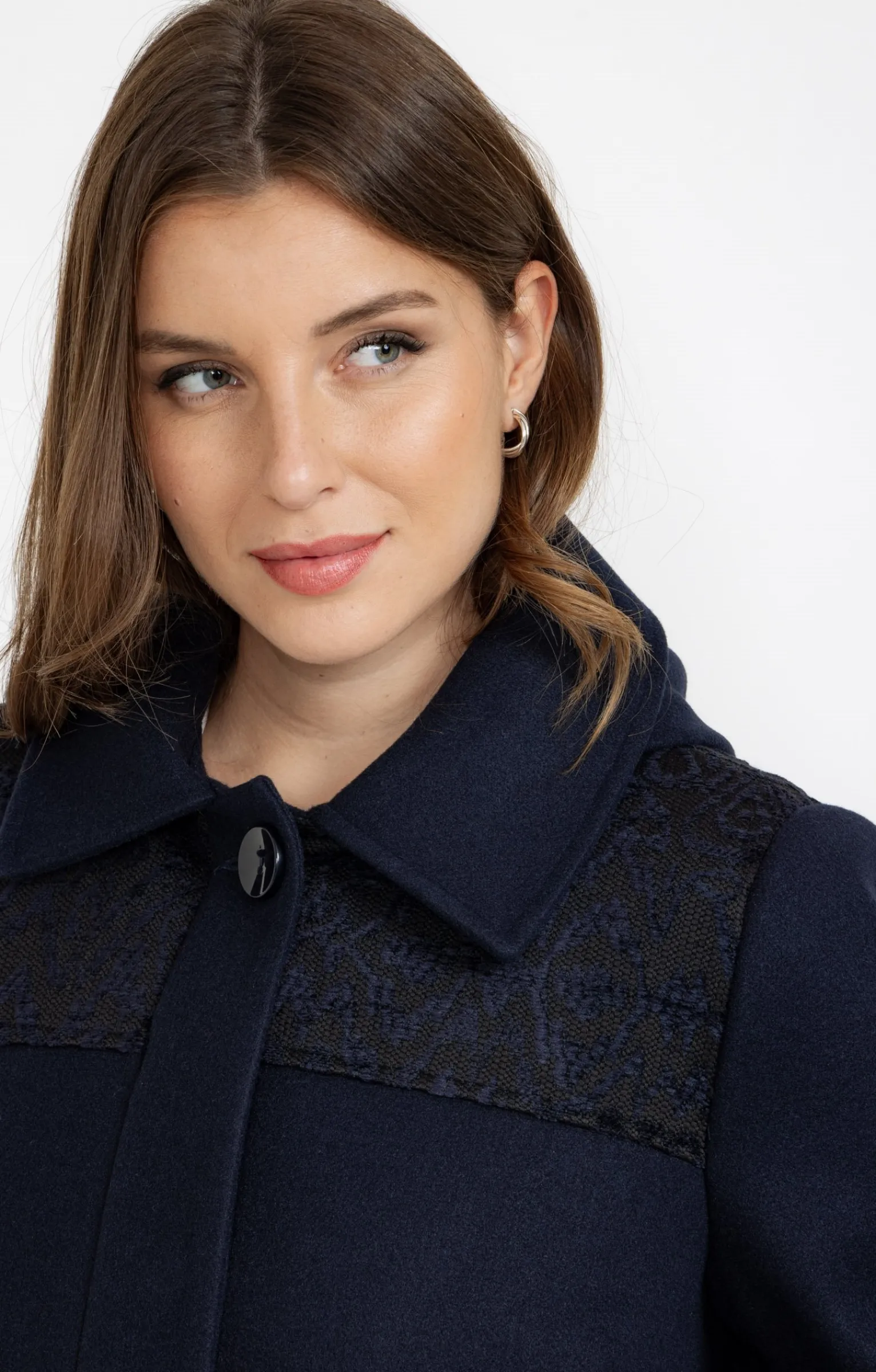 Toscane Boutique Manteaux|Manteau pacth avec capuche MARINE