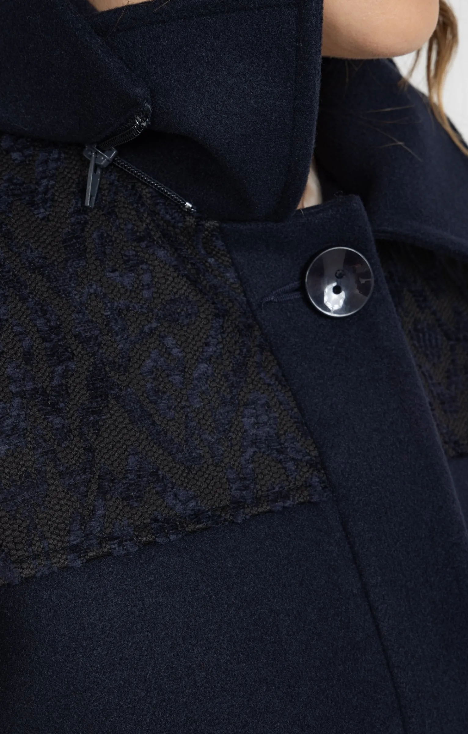 Toscane Boutique Manteaux|Manteau pacth avec capuche MARINE