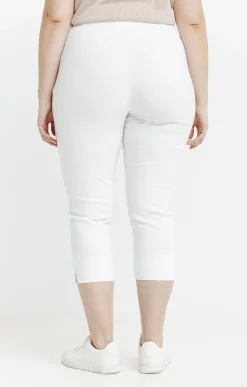 Toscane Boutique Pantalons|Pantacourt avec oeillet en bas de jambe BLANC