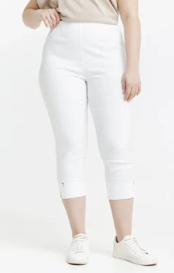 Toscane Boutique Pantalons|Pantacourt avec oeillet en bas de jambe BLANC