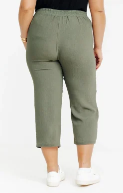 Toscane Boutique Pantalons|Pantacourt fluide boutons nacre TILLEUL