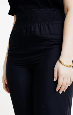 Toscane Boutique Pantalons|Pantacourt imprimé bas de jambe NOIR