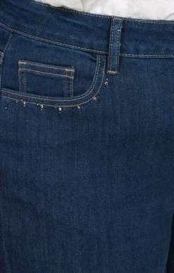 Toscane Boutique Pantalons|Pantalon 5 poches droit en denim BLEU