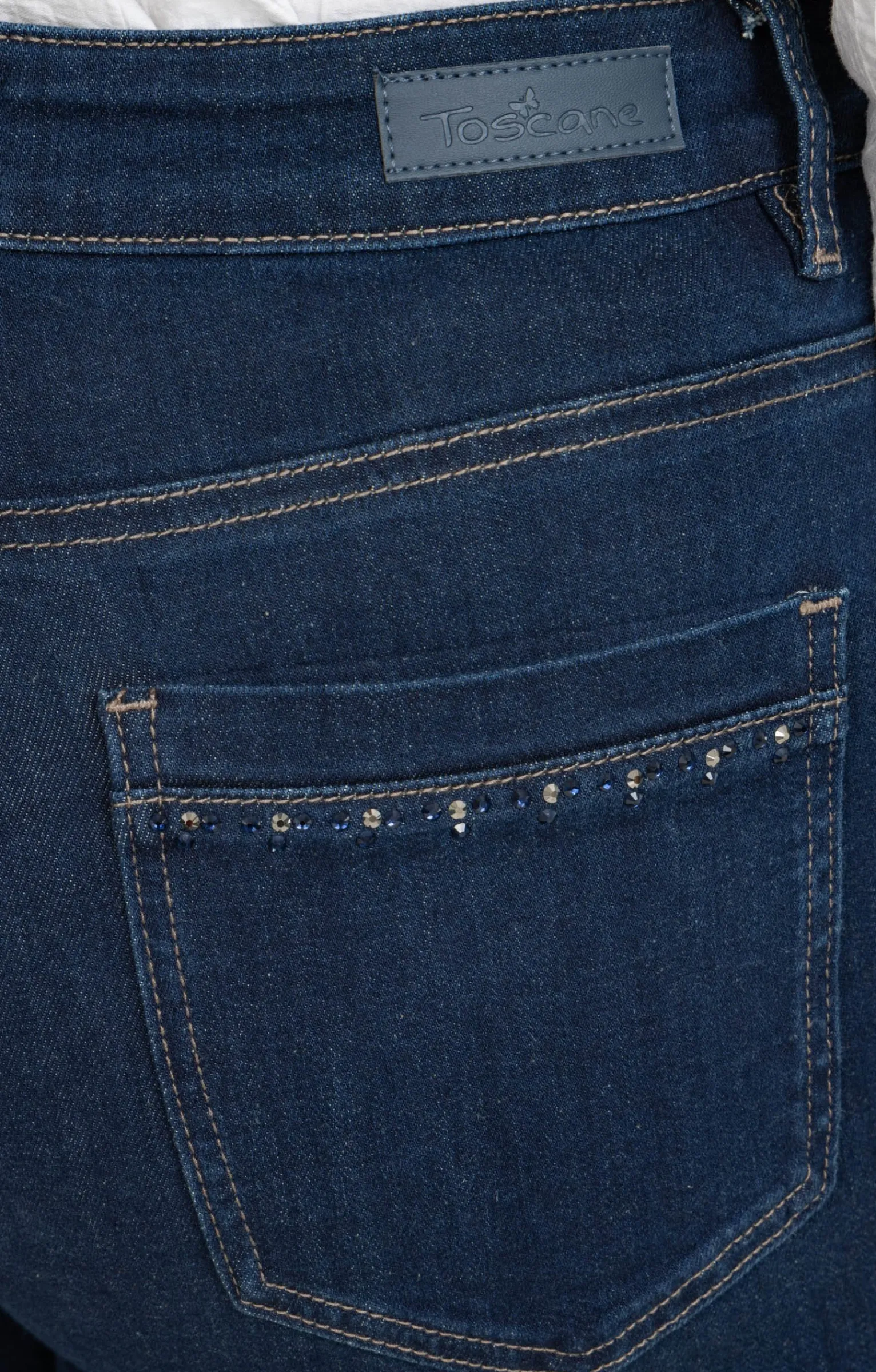 Toscane Boutique Pantalons|Pantalon 5 poches droit en denim BLEU