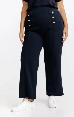 Toscane Boutique Pantalons|Pantalon chic à boutons NOIR