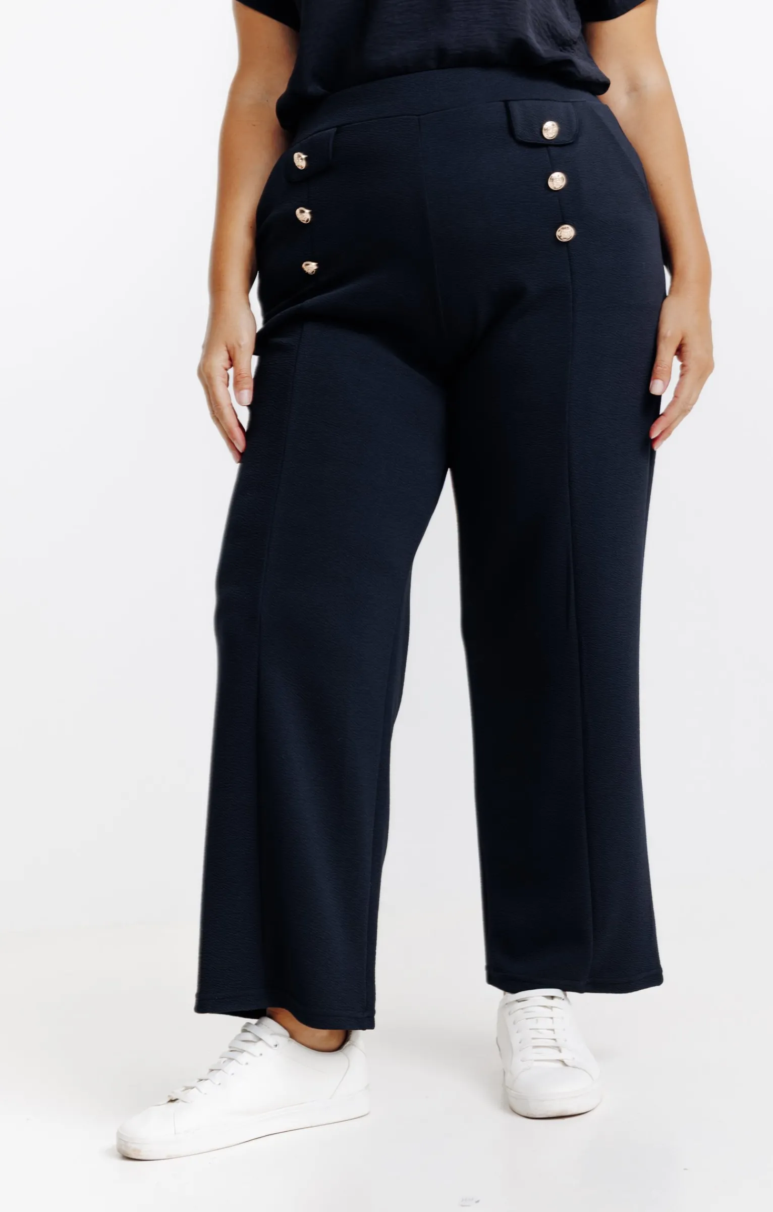 Toscane Boutique Pantalons|Pantalon chic à boutons NOIR