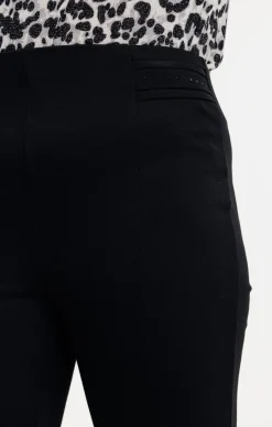 Toscane Boutique Pantalons|Pantalon de ville coupe droite en maille NOIR
