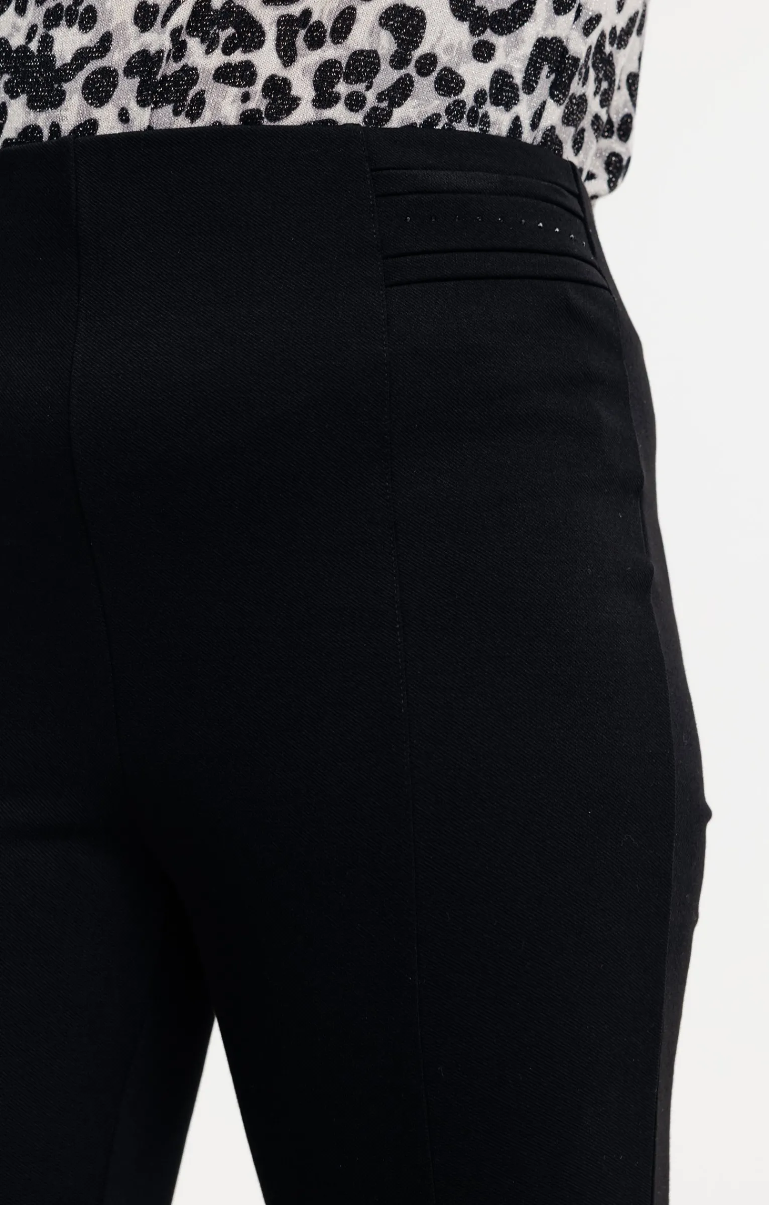 Toscane Boutique Pantalons|Pantalon de ville coupe droite en maille NOIR