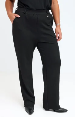 Toscane Boutique Pantalons|Pantalon de ville détail ceinture NOIR