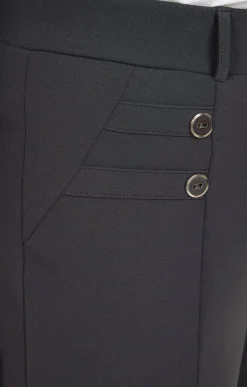 Toscane Boutique Pantalons|Pantalon droit avec boutons ARDOISE