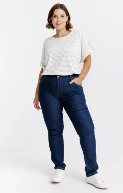 Toscane Boutique Pantalons|Pantalon droit denim BLEU