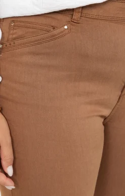 Toscane Boutique Pantalons|Pantalon droit effet satin CAMEL