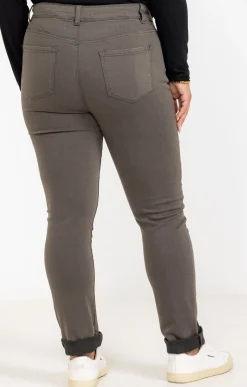 Toscane Boutique Pantalons|Pantalon droit effet satin KAKI