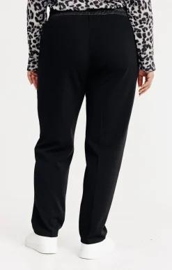Toscane Boutique Pantalons|Pantalon droit forme jogging brillant NOIR