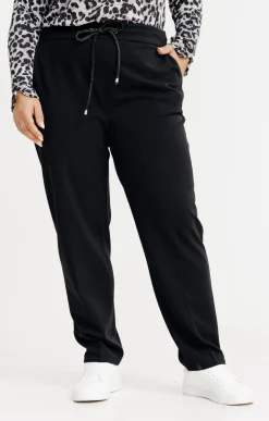 Toscane Boutique Pantalons|Pantalon droit forme jogging brillant NOIR