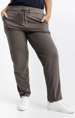 Toscane Boutique Pantalons|Pantalon droit style jogging KAKI