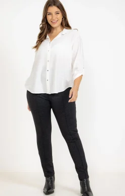 Toscane Boutique Pantalons|Pantalon en maille chinée ANTHRACITE