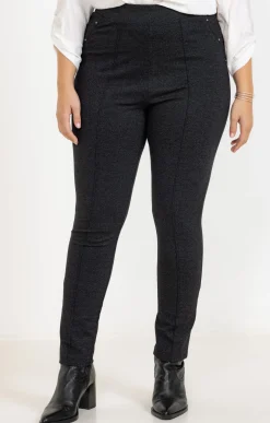 Toscane Boutique Pantalons|Pantalon en maille chinée ANTHRACITE
