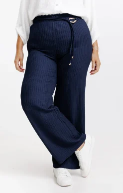 Toscane Boutique Pantalons|Pantalon fluide jolie ceinture MARINE