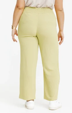 Toscane Boutique Pantalons|Pantalon large détail boutons coco SMOKE GREEN