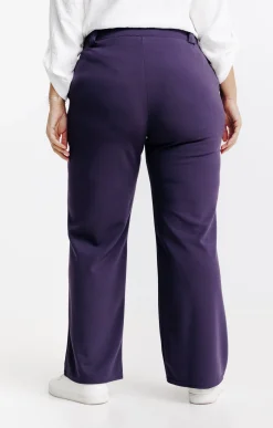 Toscane Boutique Pantalons|Pantalon large uni AUBERGINE