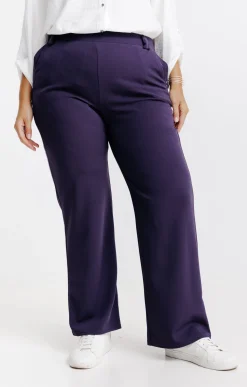 Toscane Boutique Pantalons|Pantalon large uni AUBERGINE