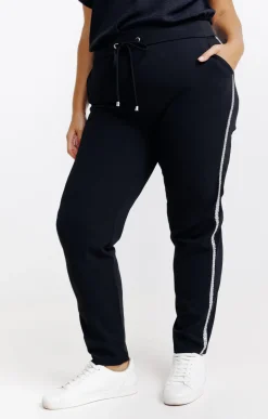 Toscane Boutique Pantalons|Pantalon style jogging bande paillette NOIR