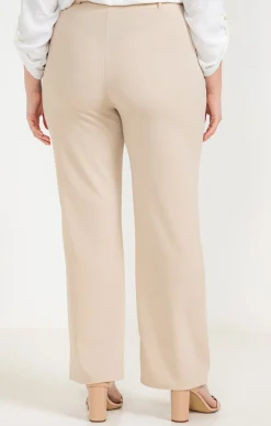 Toscane Boutique Pantalons|Pantalon twill avec ceinture CREME