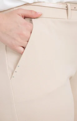 Toscane Boutique Pantalons|Pantalon twill avec ceinture CREME