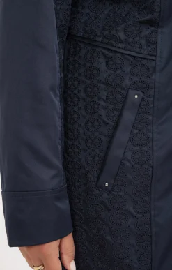 Toscane Boutique Parkas & Impers|Parka légère avec broderies anglaises MARINE