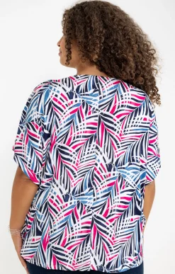 Toscane Boutique Tee-shirts|Ponchon encolure V avec collier MARINE