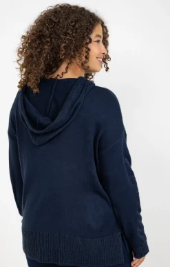 Toscane Boutique Pulls & Cardigans|Pull à capuche avec détails lurex MARINE