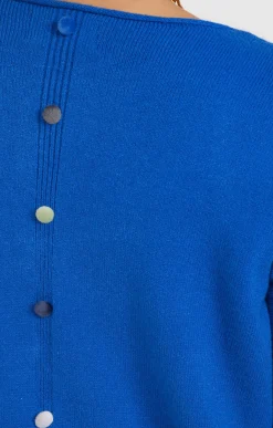 Toscane Boutique Pulls & Cardigans|Pull avec boutons au dos BLEU DUR