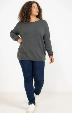 Toscane Boutique Pulls & Cardigans|Pull avec boutons au dos SMOKE GREEN