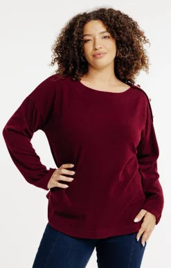 Toscane Boutique Pulls & Cardigans|Pull avec boutons en forme de coeur TERRACOTTA