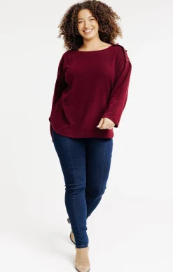 Toscane Boutique Pulls & Cardigans|Pull avec boutons en forme de coeur TERRACOTTA